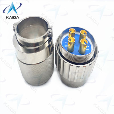 Y50DX-Serie Kreisförmiger elektrischer Stecker Aluminium Elektroless Nickel Stecker 4 Anschlüsse.Y50DX-D404TJ2