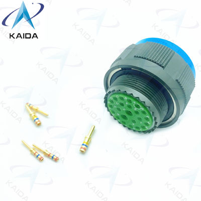 500V Olivengrün Cadmium MIL-DTL-38999 Serie 3 Krempgoldkontakte 23 männliche Pins D38999/26WE99PN.8D Serie