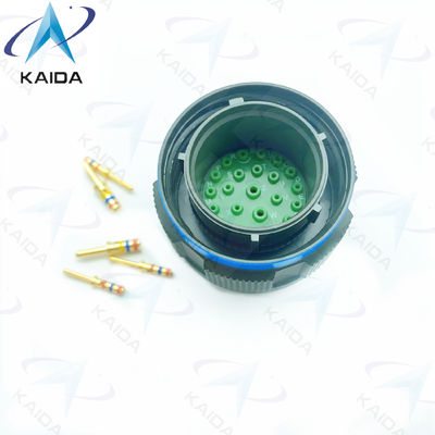500V Olivengrün Cadmium MIL-DTL-38999 Serie 3 Krempgoldkontakte 23 männliche Pins D38999/26WE99PN.8D Serie