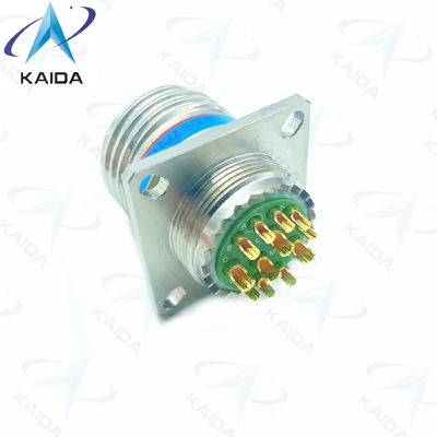 Gewindegeführtes 12-Kontakt-Gold-Finish-Empfängeranschluss für 500V-Lötung Kupferlegierung D38999/20KD97PN-H Edelstahl