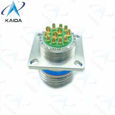 Gewindegeführtes 12-Kontakt-Gold-Finish-Empfängeranschluss für 500V-Lötung Kupferlegierung D38999/20KD97PN-H Edelstahl