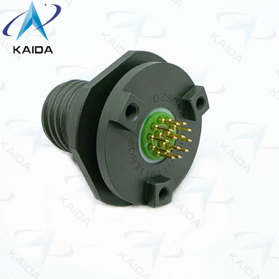 8D-Serie 500-Zyklen-Empfänger Kurze PCB-Schwanz. 8D8711C11W35PN Olivengrün Cadmium.Doppelflansche Jam Nut Empfang