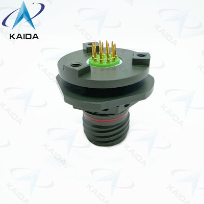 8D-Serie 500-Zyklen-Empfänger Kurze PCB-Schwanz. 8D8711C11W35PN Olivengrün Cadmium.Doppelflansche Jam Nut Empfang