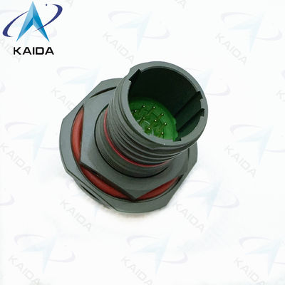 8D-Serie 500-Zyklen-Empfänger Kurze PCB-Schwanz. 8D8711C11W35PN Olivengrün Cadmium.Doppelflansche Jam Nut Empfang