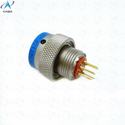 MIL-DTL-38999 Serie 2 Thermoplastischer Isolator Elektrolosses Nickel Kurzplatten-PCB-Schwanz 6 Kontakte Goldbeschichtet MS27484T10F98PCN