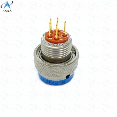 MIL-DTL-38999 Serie 2 Thermoplastischer Isolator Elektrolosses Nickel Kurzplatten-PCB-Schwanz 6 Kontakte Goldbeschichtet MS27484T10F98PCN