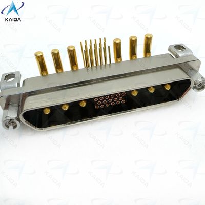 Gold über Nickel Kontaktplattierung Rechtecksteckverbinder für langlebige Leistung Ellenbogen PCB Groß und Kleinstrom gemischt J30J23P06KPW01W1P040
