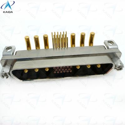 Gold über Nickel Kontaktplattierung Rechtecksteckverbinder für langlebige Leistung Ellenbogen PCB Groß und Kleinstrom gemischt J30J23P06KPW01W1P040
