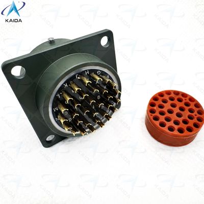 500V MIL-DTL-26482 Serie I Aluminiumlegierung Schalenanschluss Langlebig für Industrie MS3112E18-32PN Quadrat Flanschbehälter