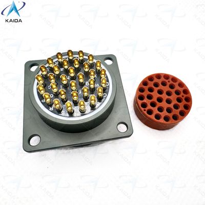 500V MIL-DTL-26482 Serie I Aluminiumlegierung Schalenanschluss Langlebig für Industrie MS3112E18-32PN Quadrat Flanschbehälter
