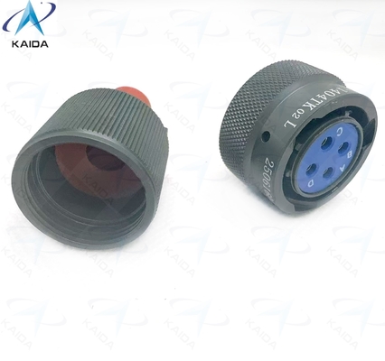 Sicherer und langlebiger runder elektrischer Steckverbinder -55 °C bis 125 °C für industrielle Anwendungen, Y50EX-1404TK02L, Y50EX-Serie Stecker mit gerader Kabelklemme, olivgrün eloxiert