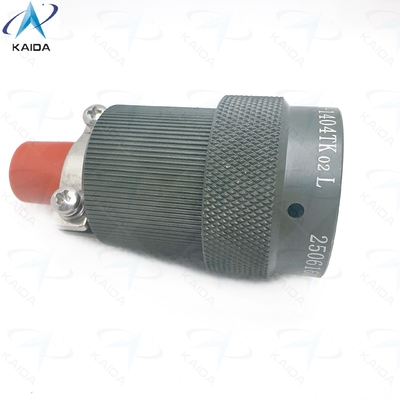 Sicherer und langlebiger runder elektrischer Steckverbinder -55 °C bis 125 °C für industrielle Anwendungen, Y50EX-1404TK02L, Y50EX-Serie Stecker mit gerader Kabelklemme, olivgrün eloxiert