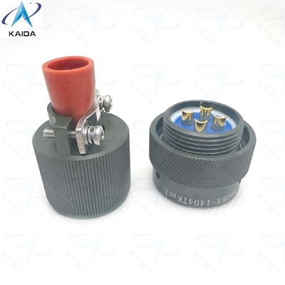 Sicherer und langlebiger runder elektrischer Steckverbinder -55 °C bis 125 °C für industrielle Anwendungen, Y50EX-1404TK02L, Y50EX-Serie Stecker mit gerader Kabelklemme, olivgrün eloxiert
