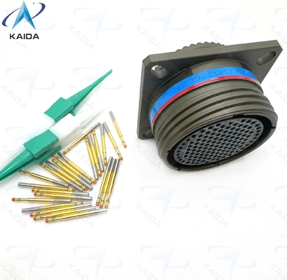 500V Spannungsbewertung MIL-DTL-38999 Serie III Gold Kontakt Finish für Leistung.Verbundene Schale Olivengrün Cadmium.D38999/20MJJ35SN 128 weibliche Pins