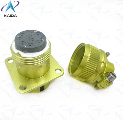 ZH23-10/18P-2-B Rundsteckverbinder mit Temperaturbereich -55 °C bis 125 °C. Gerader Kabelanschluss, eloxiertes Aluminium