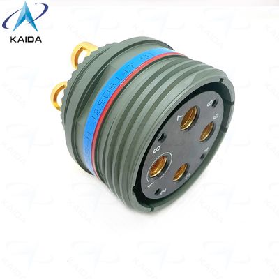 6-poliger, olivgrüner Cadmium-Stecker für außergewöhnliche Haltbarkeit und Zuverlässigkeit. D38999-Serie, Epoxidharzverguss. D38999/26WJ28SB-H. Löt-Stromkontakte