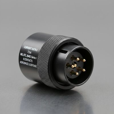 Nennstrom: 7,5 A MIL DTL 26482-Serie Ⅰ Rundsteckverbinder mit 6 Kontakten, geeignet für Luft- und Raumfahrt- und Verteidigungsanwendungen