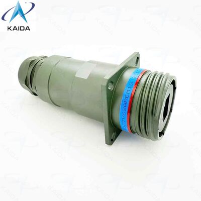 RoHS-konformer RJFTV62APEM1G RJ45-Kontaktsteckverbinder. IP68-Steckgehäuse, Metallverschraubung. Aluminiumgehäuse – Olivgrün Cadmium-Beschichtung