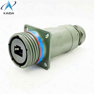 RoHS-konformer RJFTV62APEM1G RJ45-Kontaktsteckverbinder. IP68-Steckgehäuse, Metallverschraubung. Aluminiumgehäuse – Olivgrün Cadmium-Beschichtung