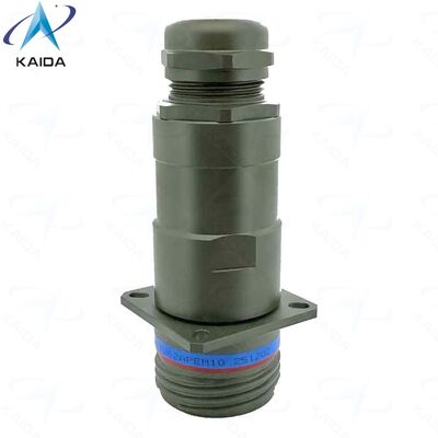 RoHS-konformer RJFTV62APEM1G RJ45-Kontaktsteckverbinder. IP68-Steckgehäuse, Metallverschraubung. Aluminiumgehäuse – Olivgrün Cadmium-Beschichtung