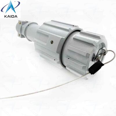 Zylindrische, wasserdichte Bajonettanschlüsse РБН1-7-18Ш4-В für die Außeninstallation. Die Anschlüsse РБН1 bestehen aus zwei Teilen: Stecker und Steckdose. Stecker und Steckdose können entweder auf dem Fahrwerk oder auf dem Kabel montiert werden.