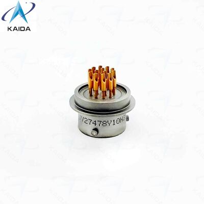 Hermetischer Stecker MIL-DTL-38999 Serie II. Edelstahl passiviert Nickelbeschichtung. MS27478Y10N35PN.