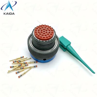 31 Pins MIL DTL 38999 Serie II elektrischer Steckverbinder.MS27484T14B35P.Gerade Steckdose.MS27484T14B35P.Olive Green Cadmium